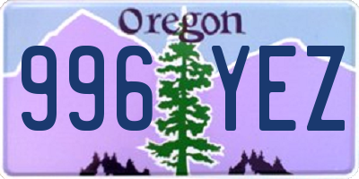 OR license plate 996YEZ