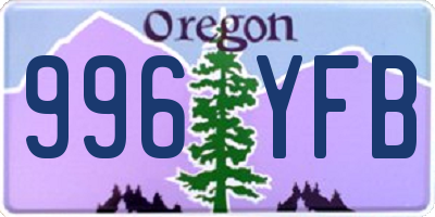 OR license plate 996YFB