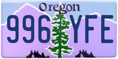 OR license plate 996YFE