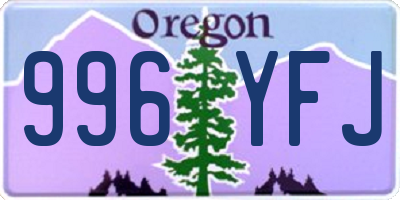 OR license plate 996YFJ