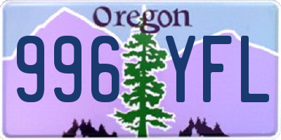 OR license plate 996YFL