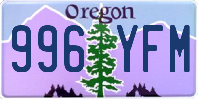 OR license plate 996YFM