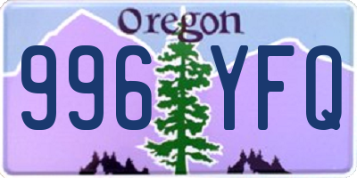 OR license plate 996YFQ