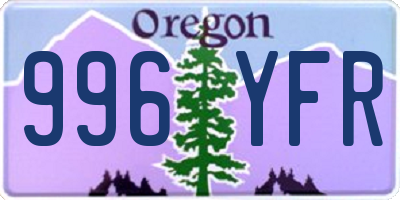 OR license plate 996YFR