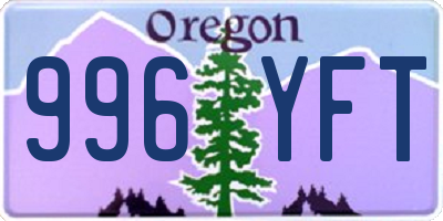 OR license plate 996YFT