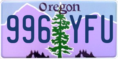 OR license plate 996YFU