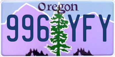 OR license plate 996YFY