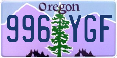 OR license plate 996YGF