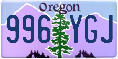 OR license plate 996YGJ