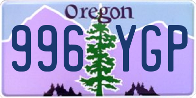 OR license plate 996YGP