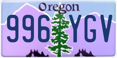 OR license plate 996YGV