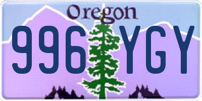 OR license plate 996YGY