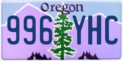 OR license plate 996YHC