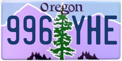 OR license plate 996YHE