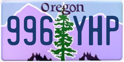 OR license plate 996YHP