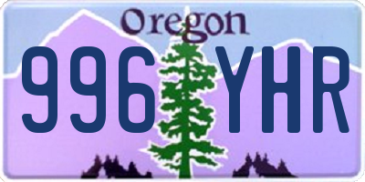 OR license plate 996YHR