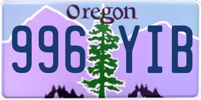 OR license plate 996YIB