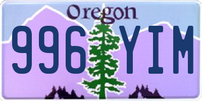 OR license plate 996YIM