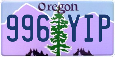 OR license plate 996YIP