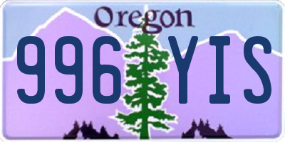 OR license plate 996YIS