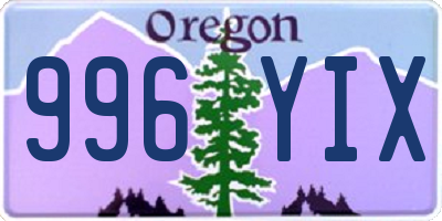 OR license plate 996YIX