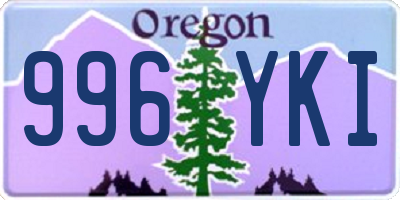 OR license plate 996YKI