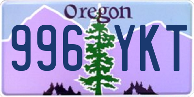 OR license plate 996YKT