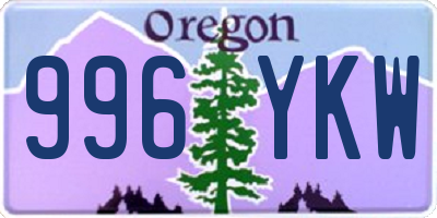 OR license plate 996YKW