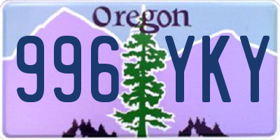 OR license plate 996YKY