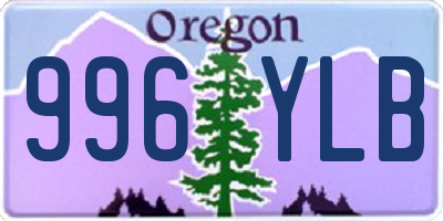 OR license plate 996YLB