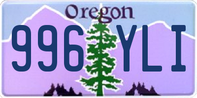 OR license plate 996YLI