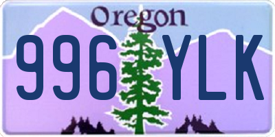 OR license plate 996YLK