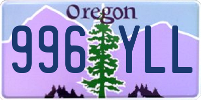 OR license plate 996YLL