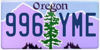 OR license plate 996YME