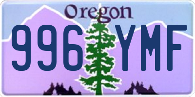 OR license plate 996YMF