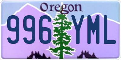 OR license plate 996YML