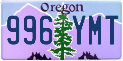 OR license plate 996YMT