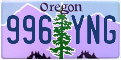 OR license plate 996YNG