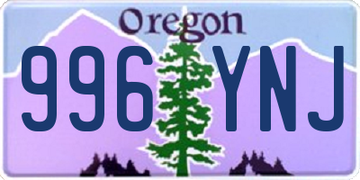 OR license plate 996YNJ