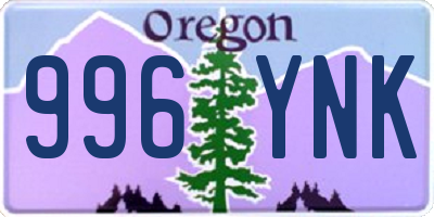 OR license plate 996YNK