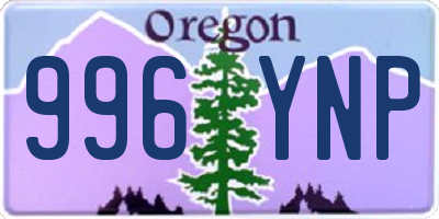 OR license plate 996YNP