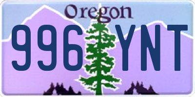 OR license plate 996YNT