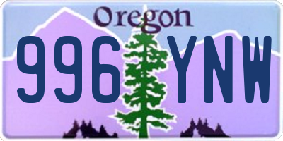 OR license plate 996YNW