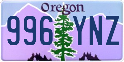 OR license plate 996YNZ