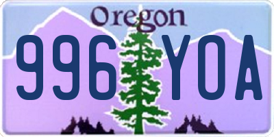 OR license plate 996YOA