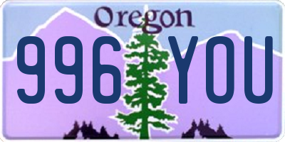 OR license plate 996YOU