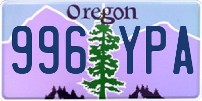 OR license plate 996YPA