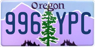 OR license plate 996YPC