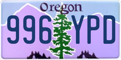 OR license plate 996YPD