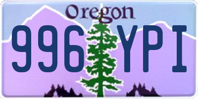 OR license plate 996YPI